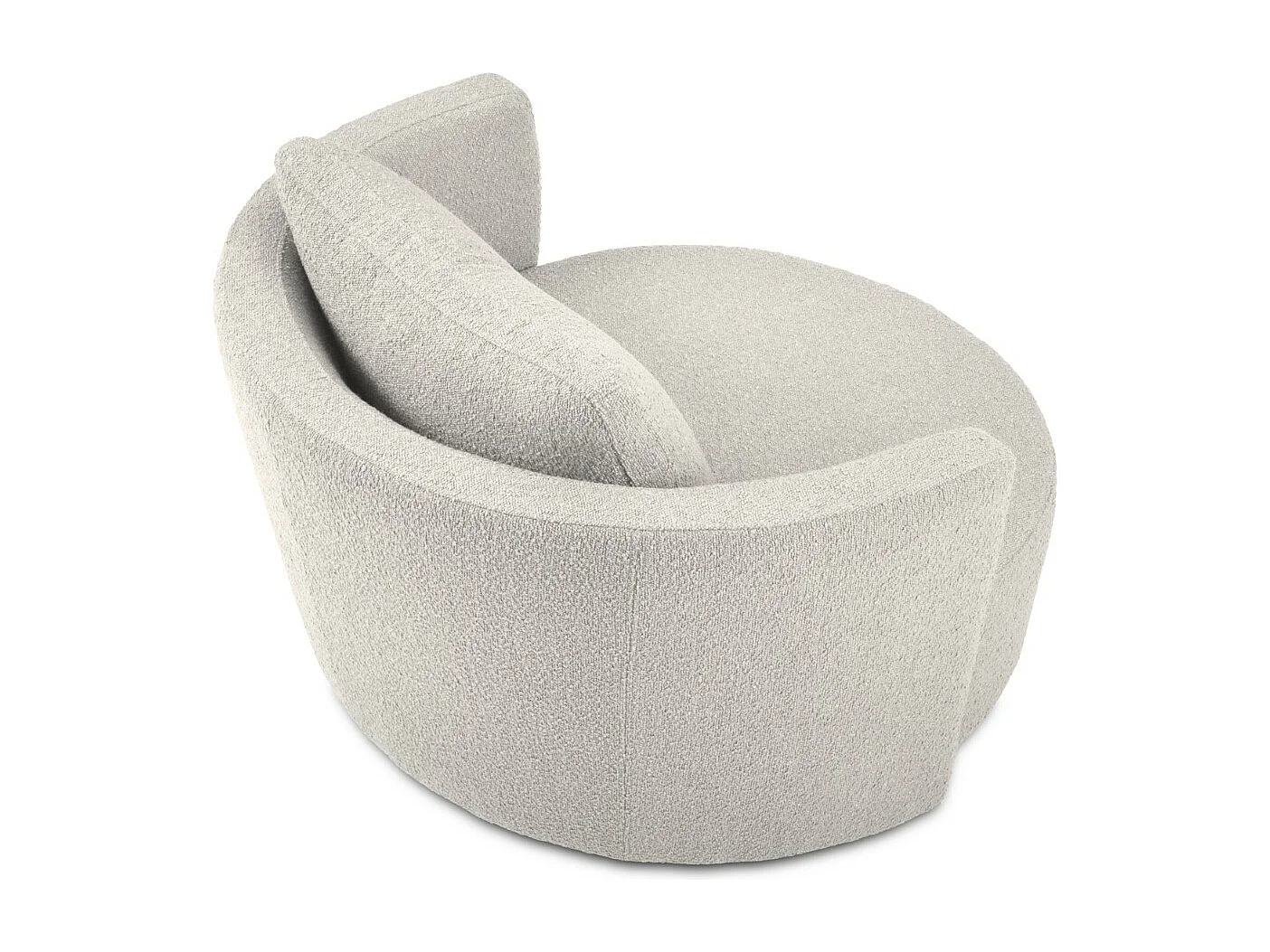 CXL by Christian Lacroix - Drehsessel "Adam" Sitzer aus Boucle hellgrau - 92x92x75cm