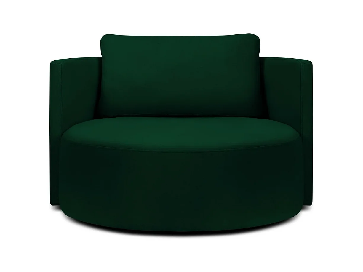 CXL by Christian Lacroix - Fauteuil pivotant "Adam" en velours vert bouteille - 92x92x75cm