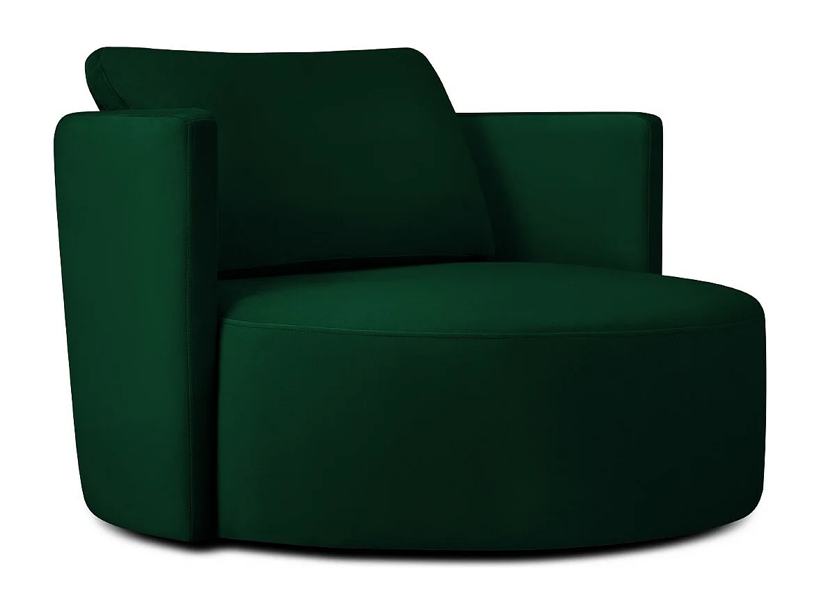 CXL by Christian Lacroix - Fauteuil pivotant "Adam" en velours vert bouteille - 92x92x75cm