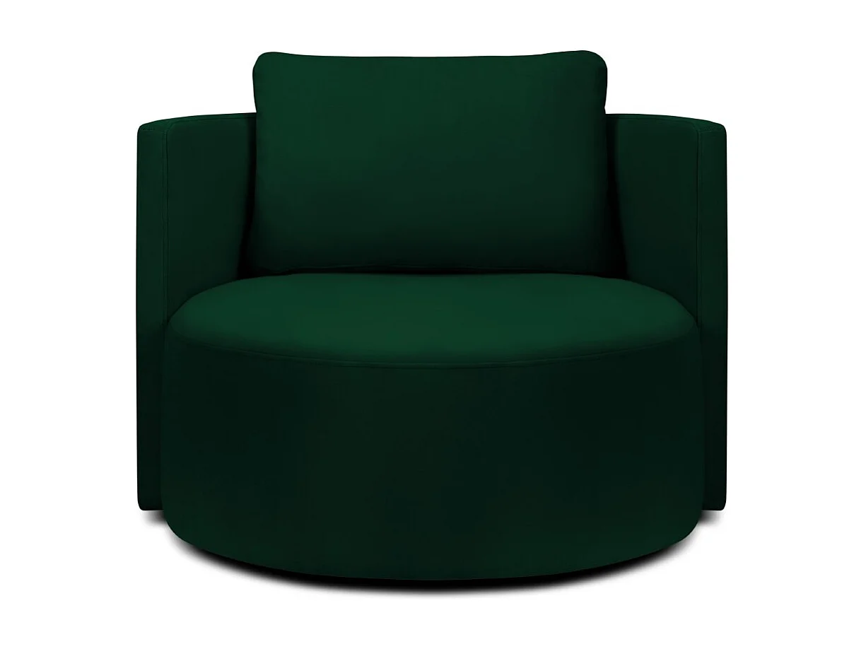 CXL by Christian Lacroix - Fauteuil pivotant "Adam" en velours vert bouteille - 92x92x75cm
