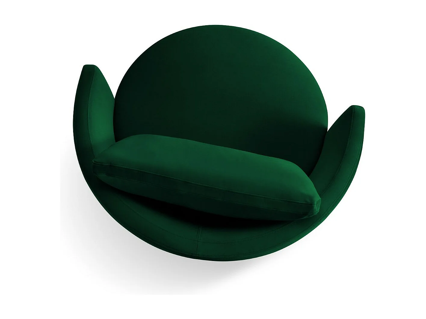 CXL by Christian Lacroix - Fauteuil pivotant "Adam" en velours vert bouteille - 92x92x75cm