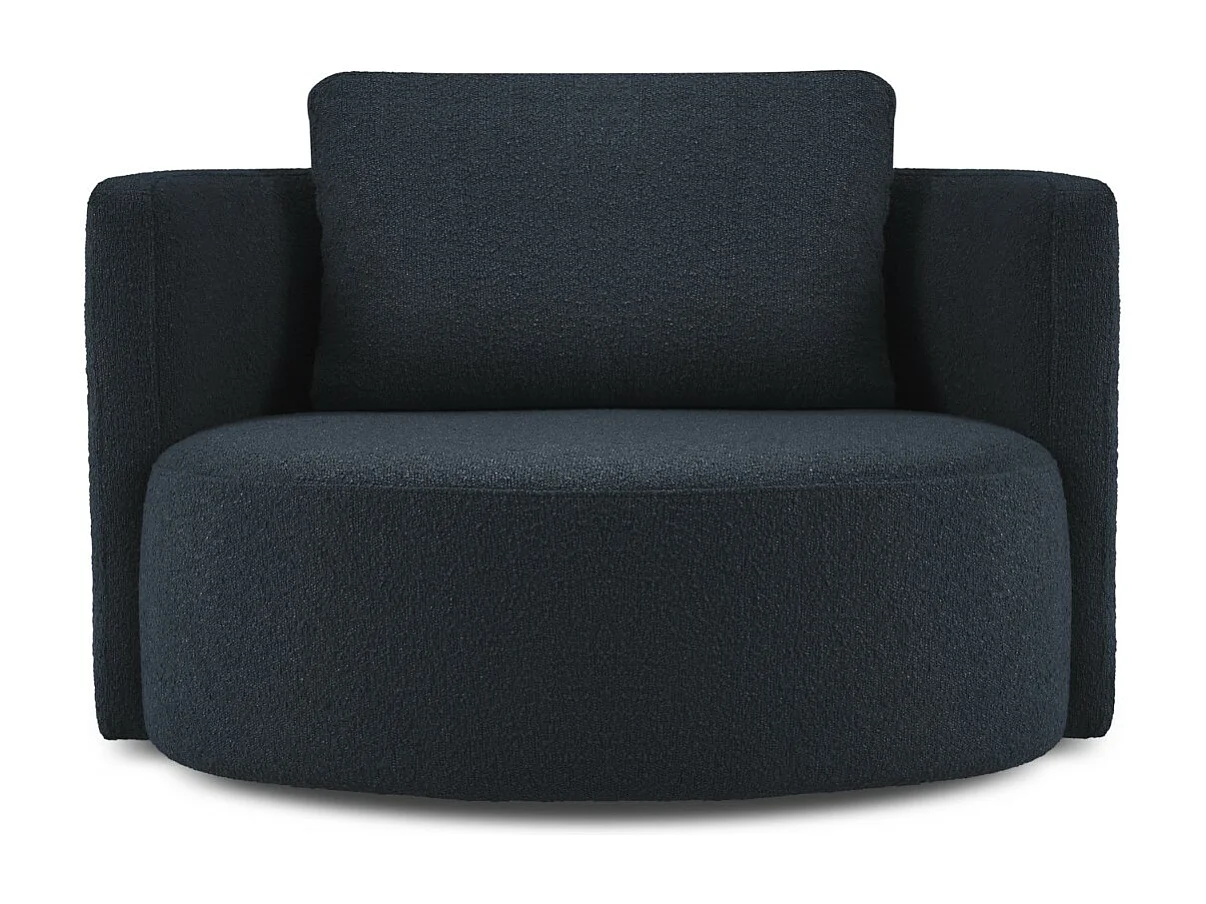 CXL by Christian Lacroix - Fotel obrotowy, "Adam" boucle, niebieski ciemny - 92x92x75cm