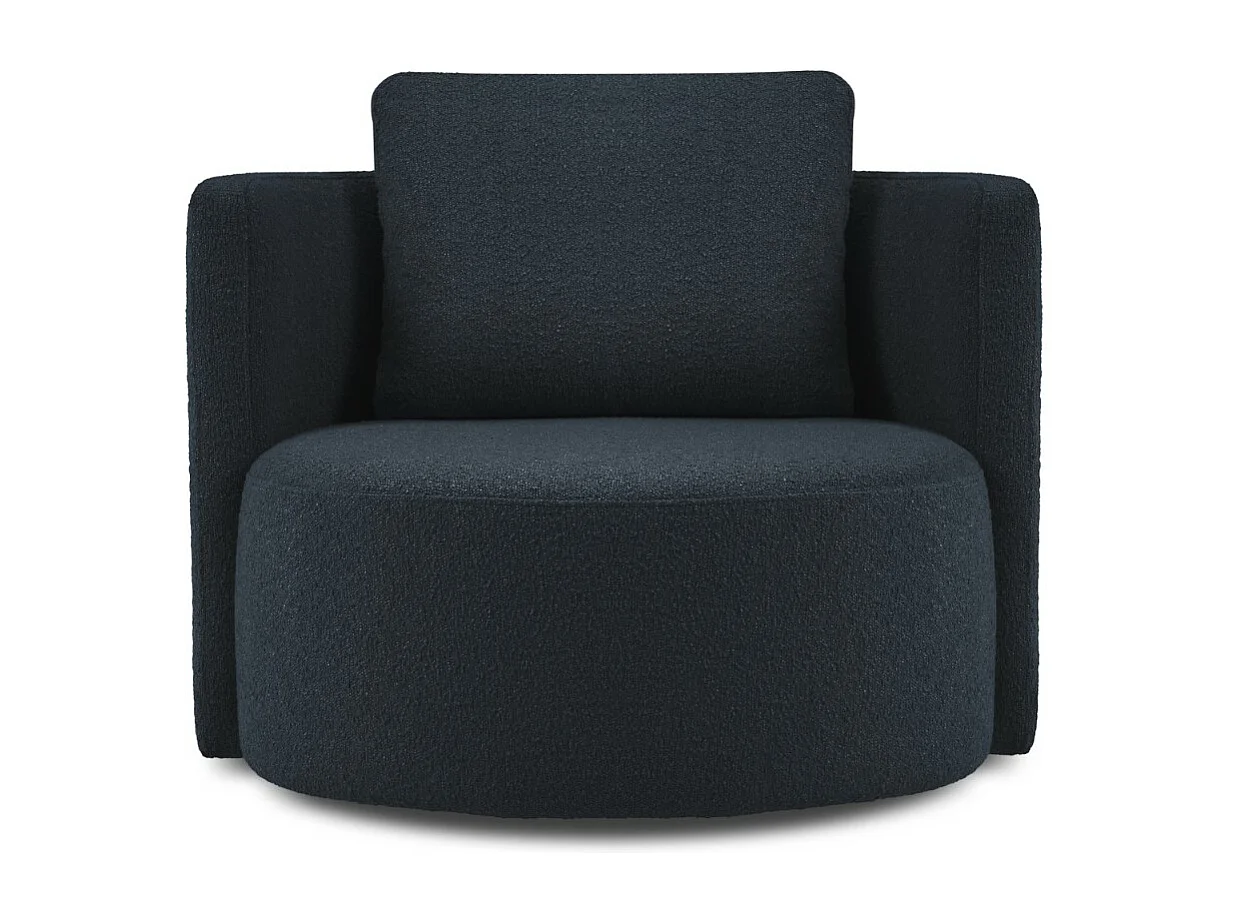 CXL by Christian Lacroix - Fotel obrotowy, "Adam" boucle, niebieski ciemny - 92x92x75cm