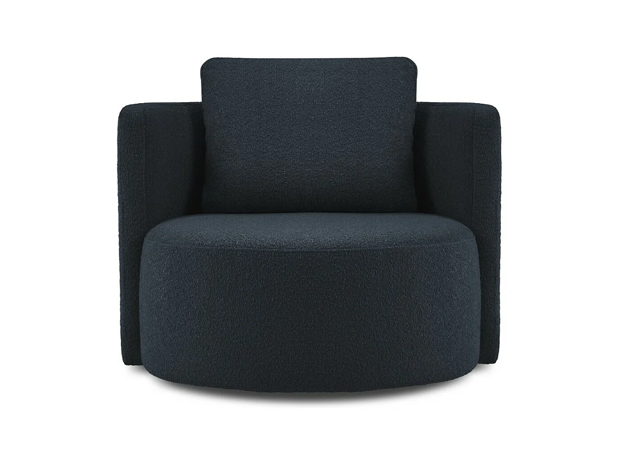 CXL by Christian Lacroix - Sillón giratorio "Adam" de tejido bouclé azul oscuro - 92x92x75cm
