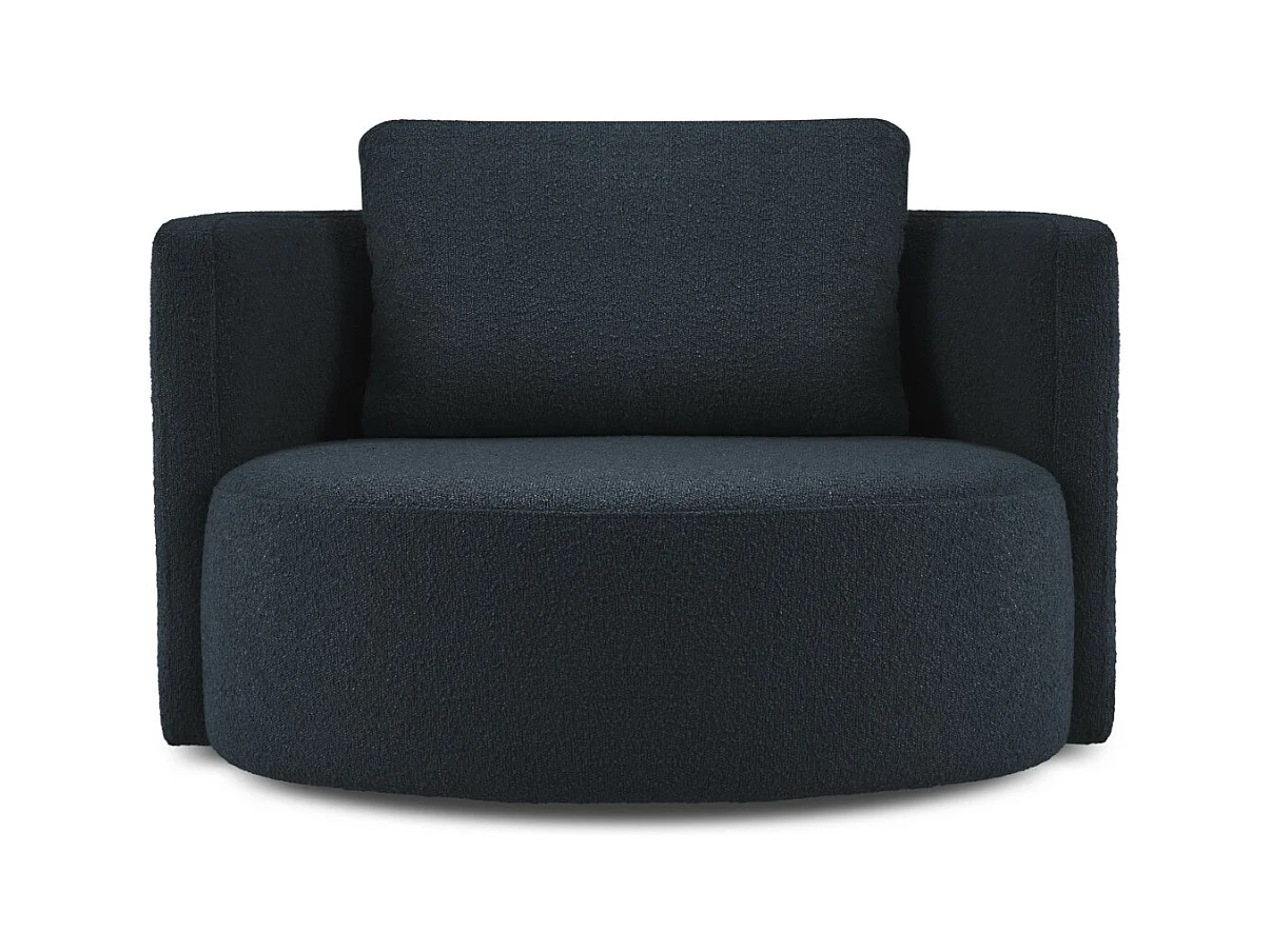 CXL by Christian Lacroix - Sillón giratorio "Adam" de tejido bouclé azul oscuro - 92x92x75cm