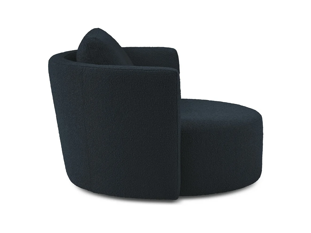 CXL by Christian Lacroix - Sillón giratorio "Adam" de tejido bouclé azul oscuro - 92x92x75cm