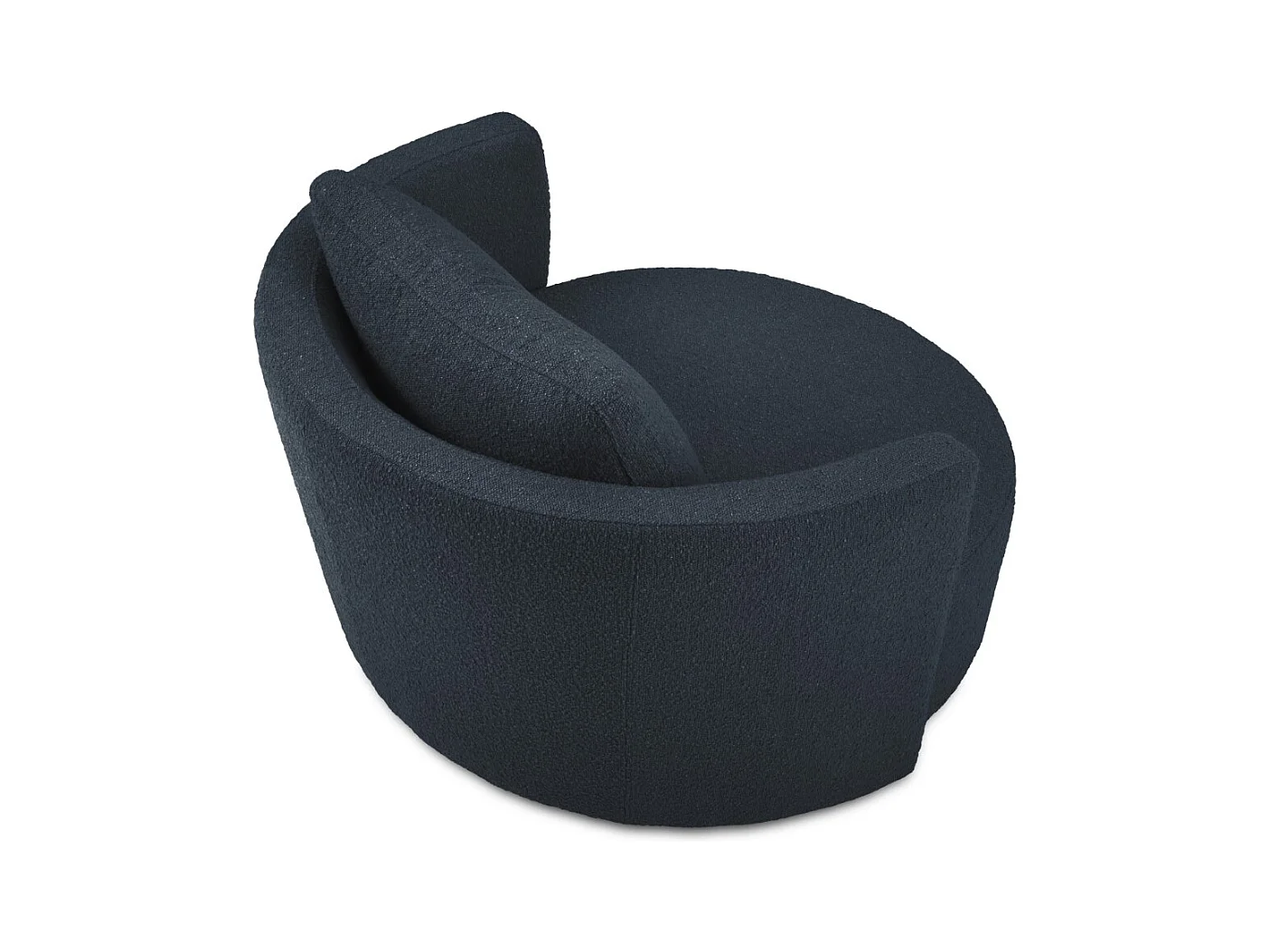 CXL by Christian Lacroix - Sillón giratorio "Adam" de tejido bouclé azul oscuro - 92x92x75cm