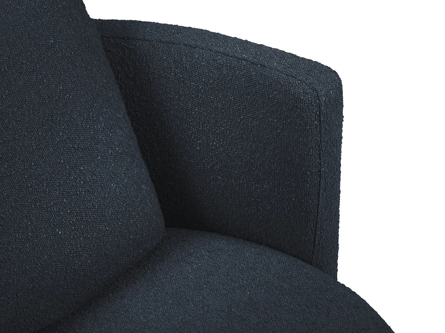 CXL by Christian Lacroix - Fauteuil pivotant "Adam" en bouclé bleu foncé - 92x92x75cm