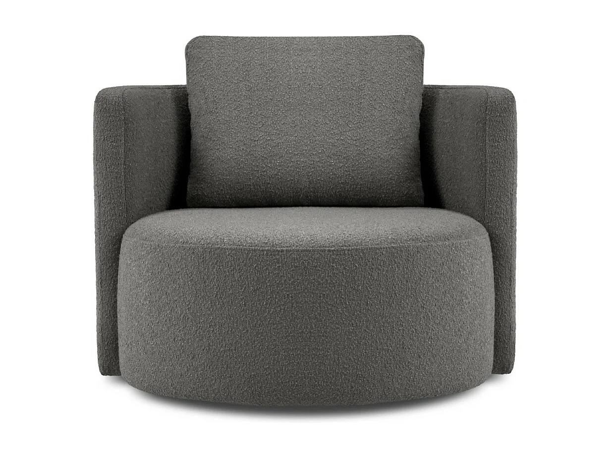 CXL by Christian Lacroix - Drehsessel "Adam" Sitzer aus Boucle dunkelgrau - 92x92x75cm