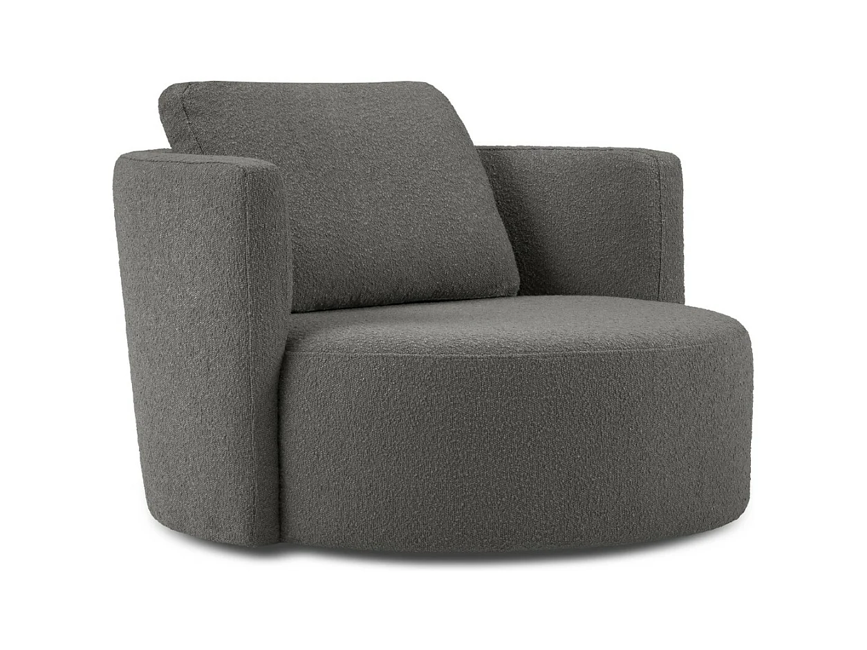 CXL by Christian Lacroix - Draaistoel "Adam" Boucle, Donkergrijs - 92x92x75cm