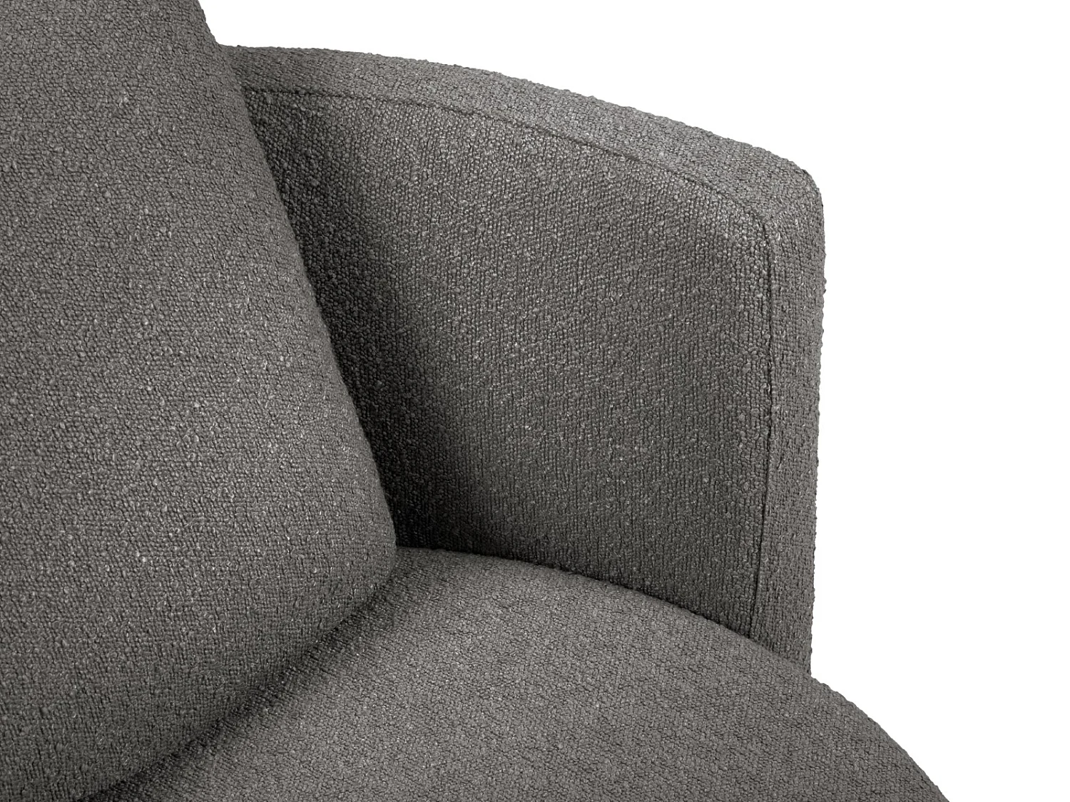 CXL by Christian Lacroix - Fauteuil pivotant "Adam" en bouclé gris foncé - 92x92x75cm