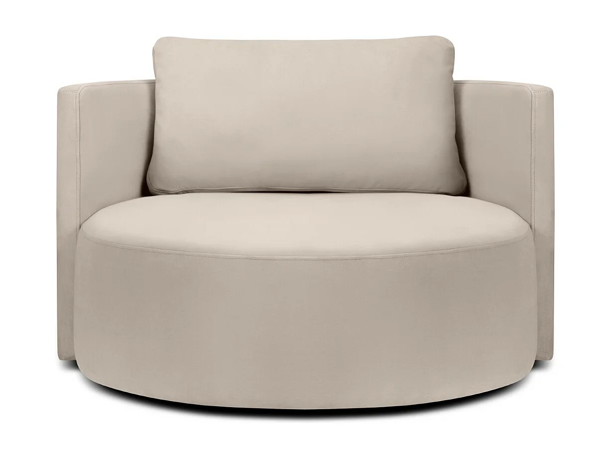 CXL by Christian Lacroix - Fauteuil xl pivotant "Adam" en velours beige - 112x112x63cm