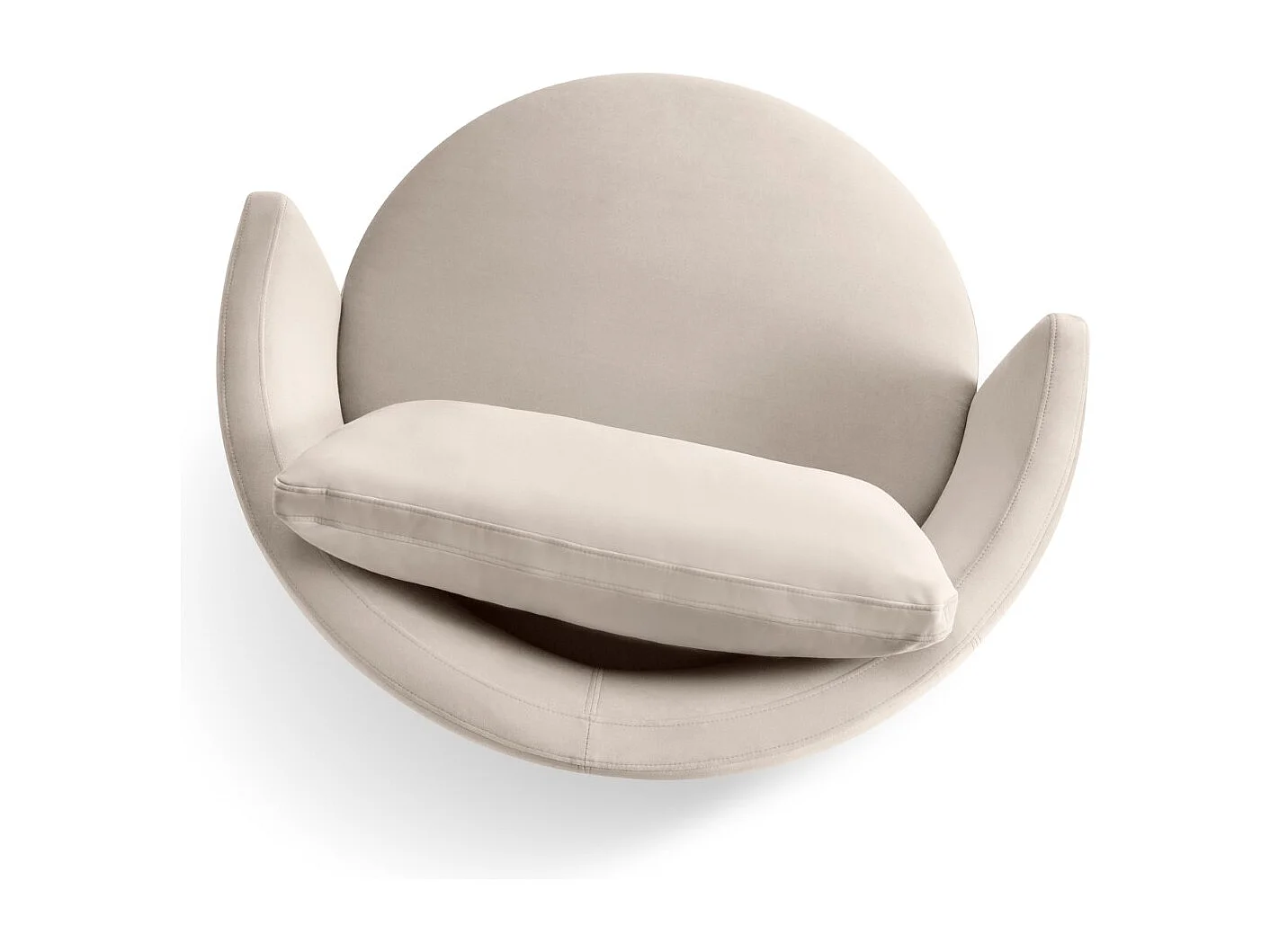 CXL by Christian Lacroix - Fauteuil xl pivotant "Adam" en velours beige - 112x112x63cm