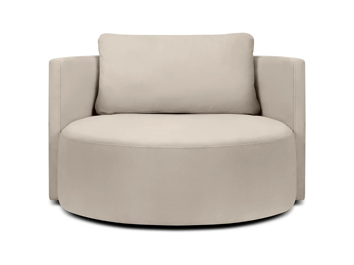 CXL by Christian Lacroix - Xl draaifauteuil "Adam" Flueel, Beige - 112x112x63cm
