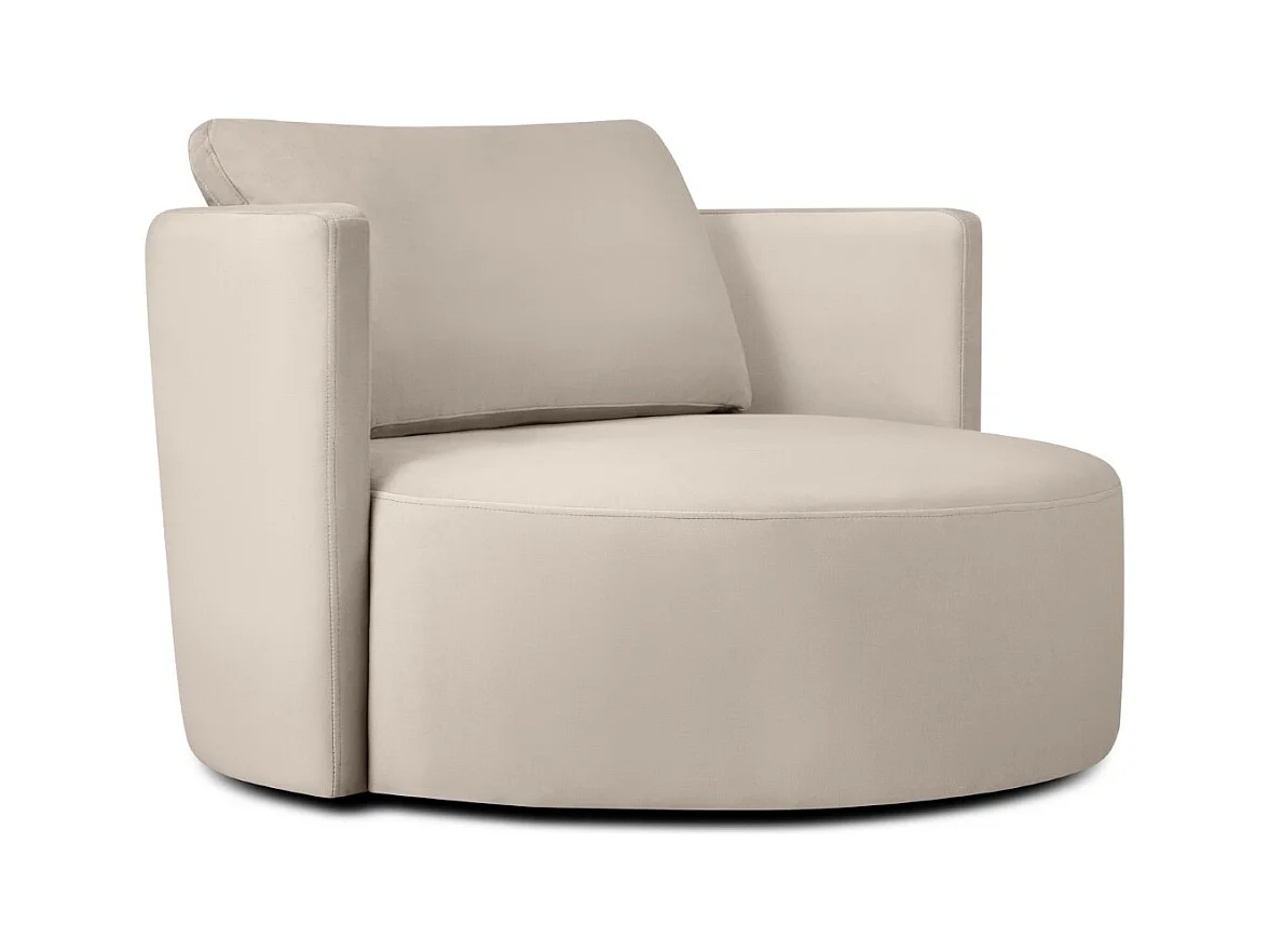 CXL by Christian Lacroix - Poltrona xl girevole "Adam" in velluto beige - 112x112x63cm