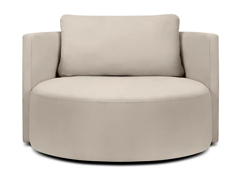 CXL by Christian Lacroix - Fauteuil pivotant "Adam" en velours beige - 92x92x75cm
