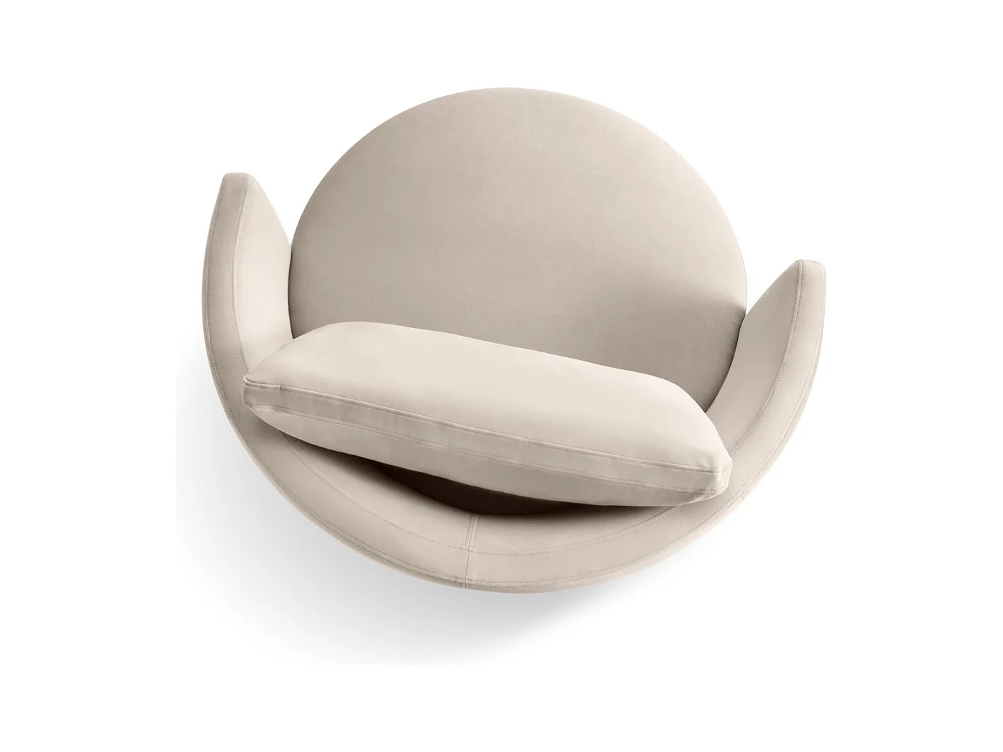 CXL by Christian Lacroix - Fauteuil pivotant "Adam" en velours beige - 92x92x75cm