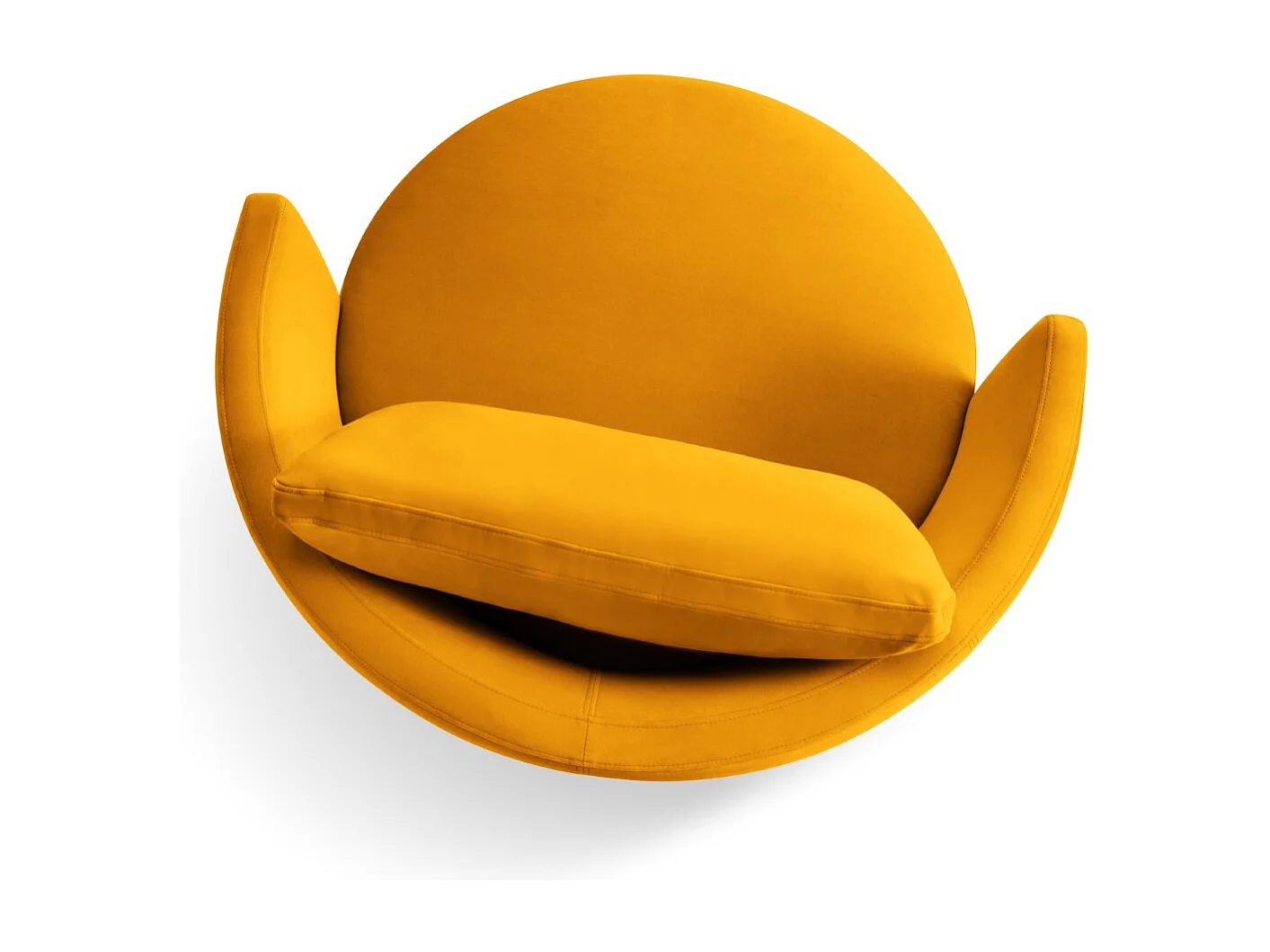 CXL by Christian Lacroix - Drehsessel "Adam" Sitzer aus Samt gelb - 92x92x75cm