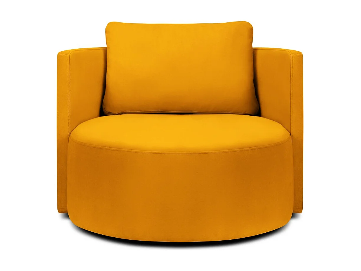 CXL by Christian Lacroix - Fauteuil pivotant "Adam" en velours jaune - 92x92x75cm