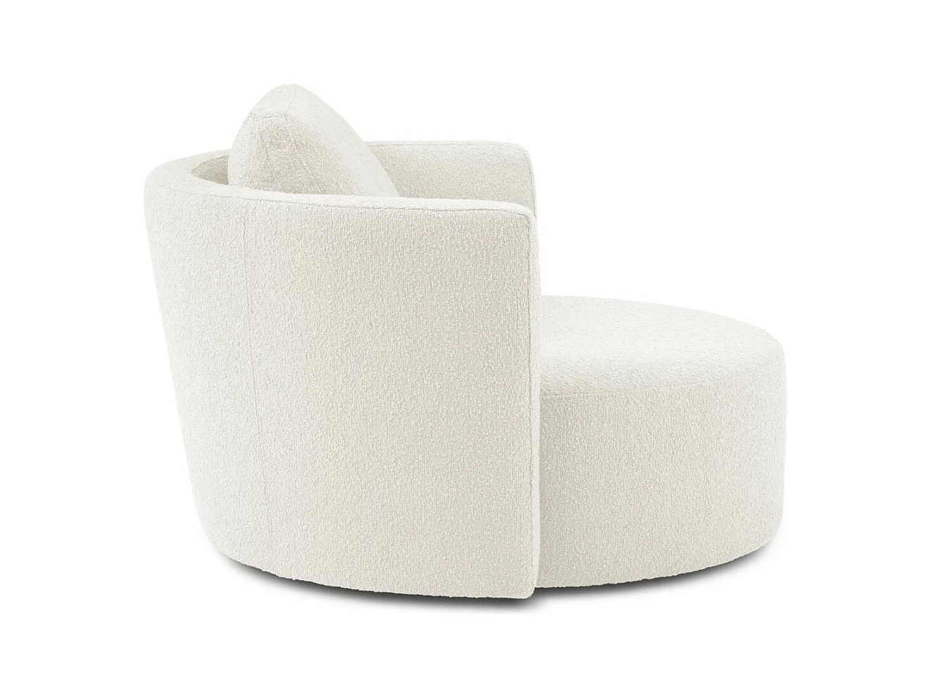 CXL by Christian Lacroix - Fauteuil xl pivotant "Adam" en bouclé blanc - 112x112x63cm