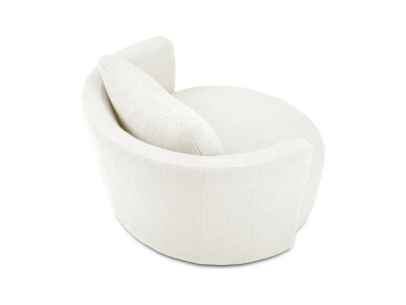 CXL by Christian Lacroix - Fauteuil xl pivotant "Adam" en bouclé blanc - 112x112x63cm
