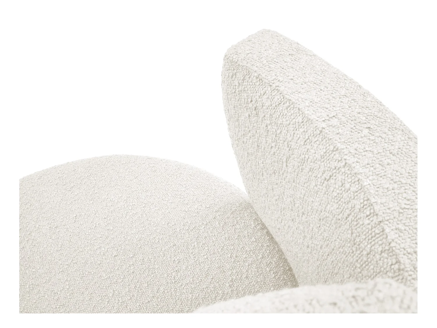 CXL by Christian Lacroix - Fauteuil xl pivotant "Adam" en bouclé blanc - 112x112x63cm