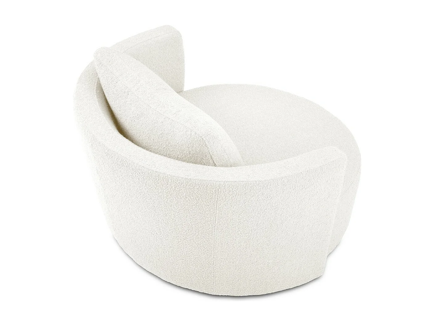 CXL by Christian Lacroix - Fauteuil xl pivotant "Adam" en bouclé blanc - 112x112x63cm
