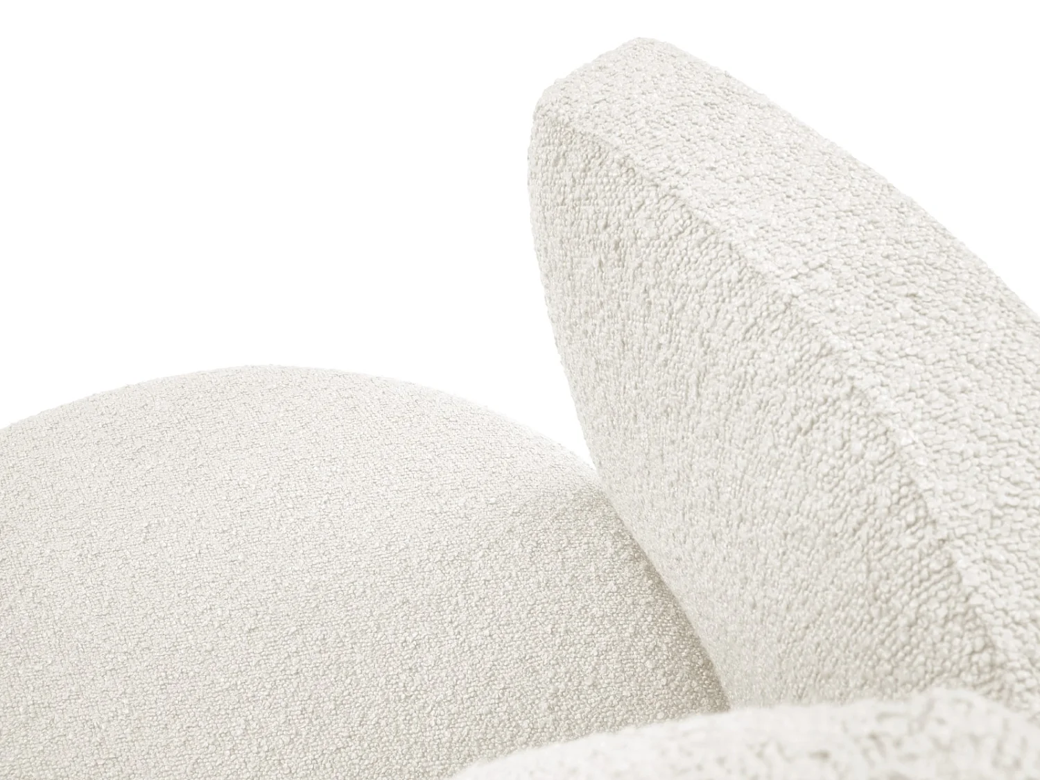 CXL by Christian Lacroix - Fauteuil xl pivotant "Adam" en bouclé blanc - 112x112x63cm