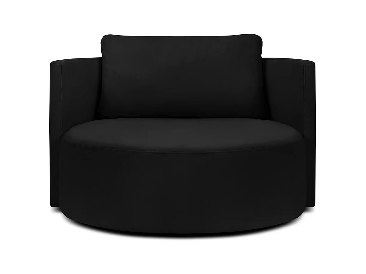 CXL by Christian Lacroix - Draaistoel "Adam" Flueel, Zwart - 92x92x75cm