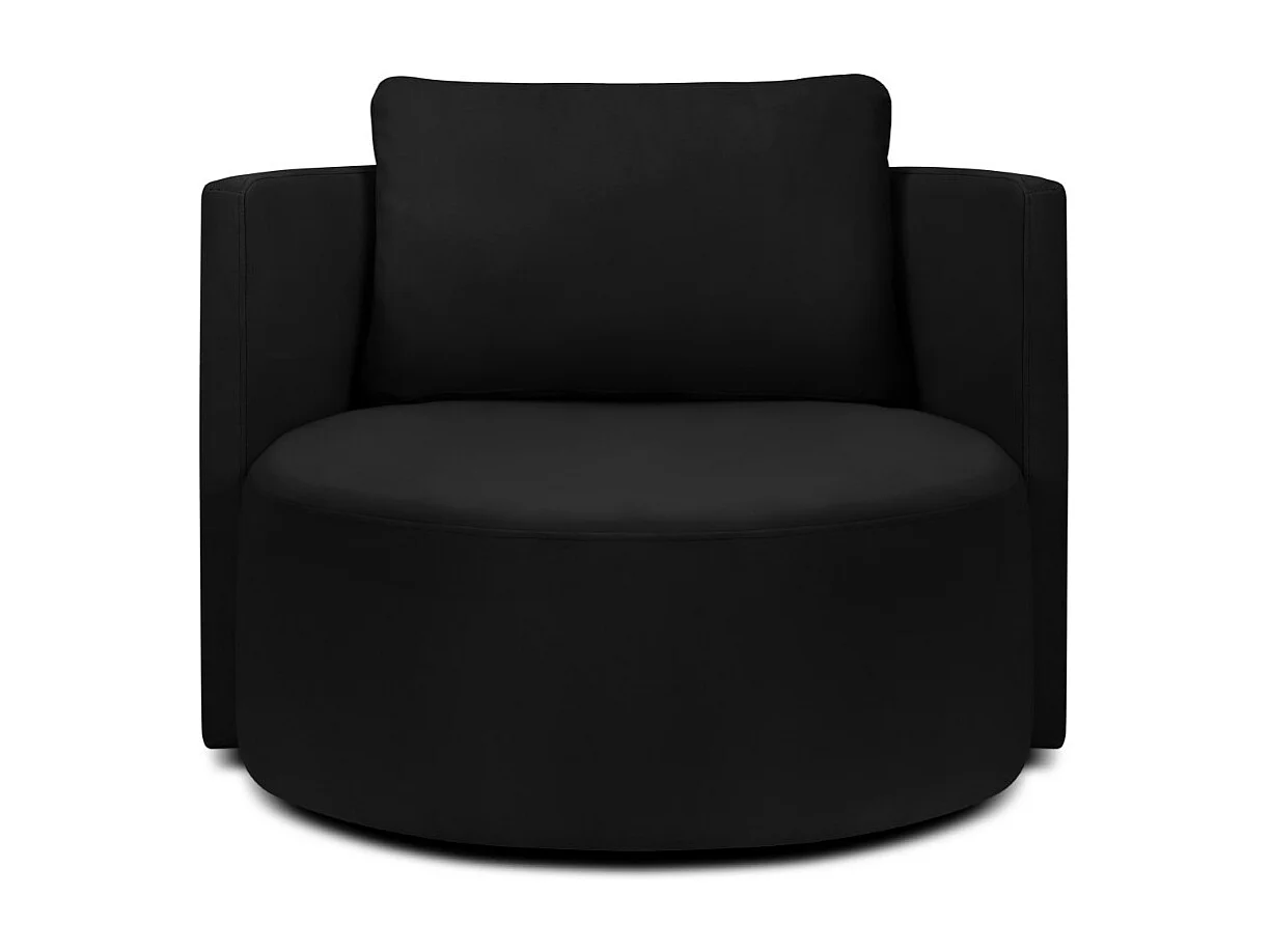 CXL by Christian Lacroix - Fauteuil pivotant "Adam" en velours noir - 92x92x75cm