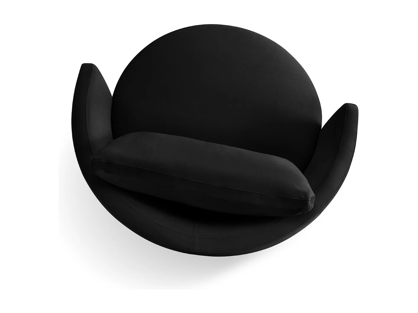 CXL by Christian Lacroix - Fauteuil pivotant "Adam" en velours noir - 92x92x75cm