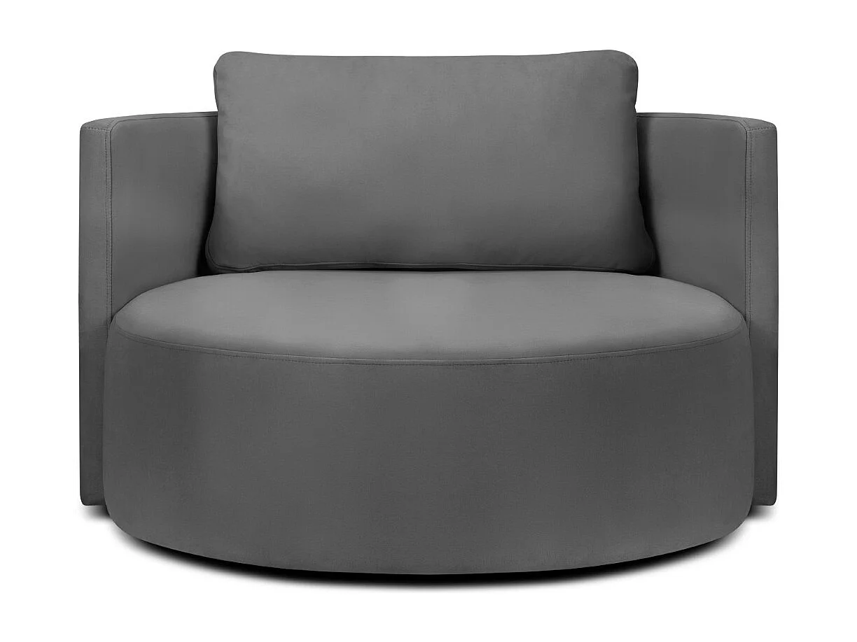 CXL by Christian Lacroix - Draaistoel "Adam" Flueel, Donkergrijs - 92x92x75cm