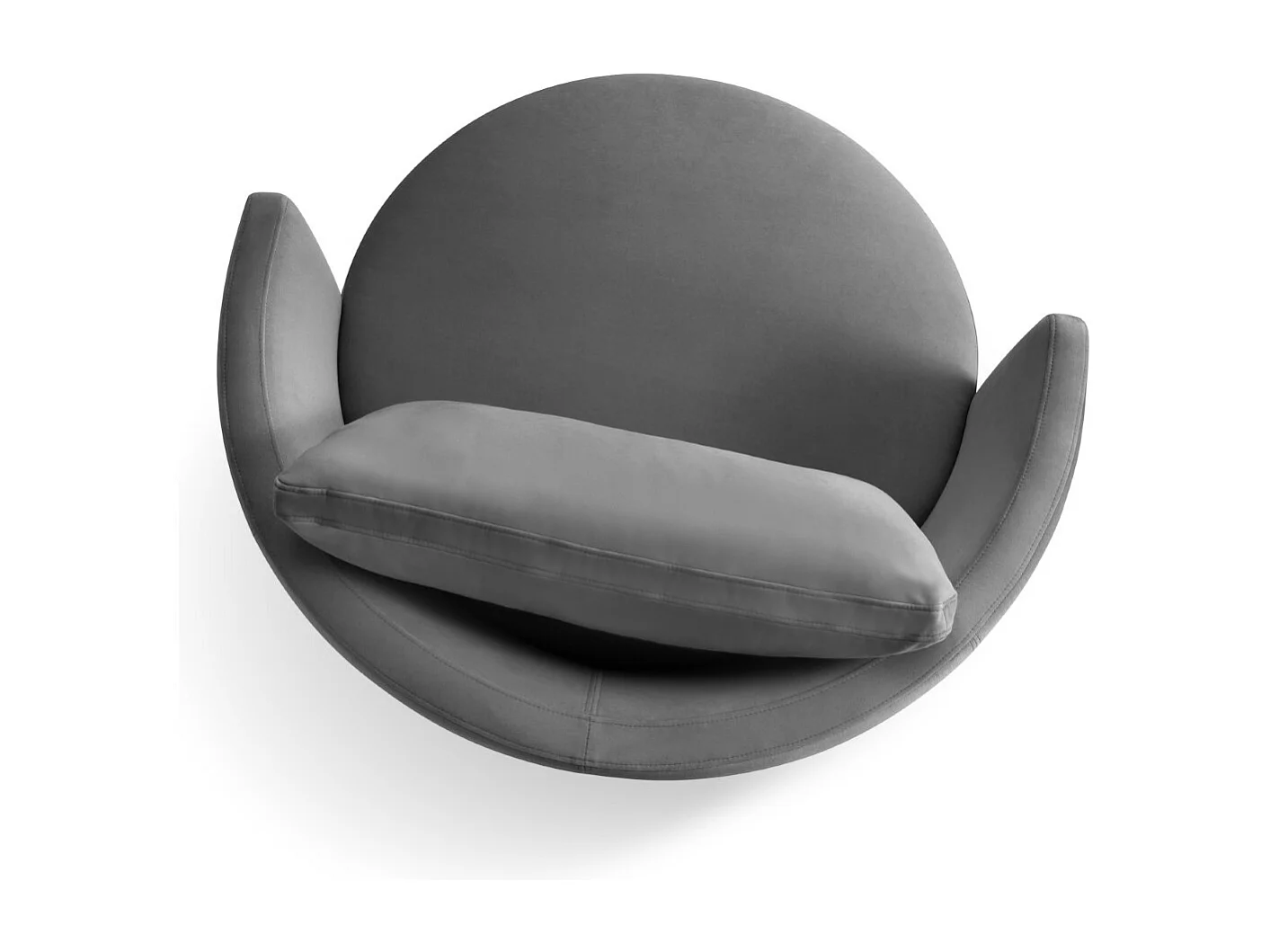 CXL by Christian Lacroix - Draaistoel "Adam" Flueel, Donkergrijs - 92x92x75cm