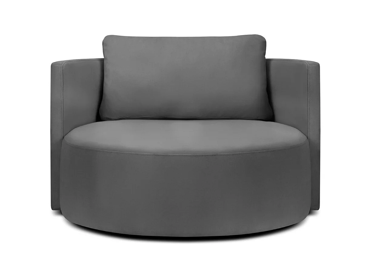 CXL by Christian Lacroix - Draaistoel "Adam" Flueel, Donkergrijs - 92x92x75cm
