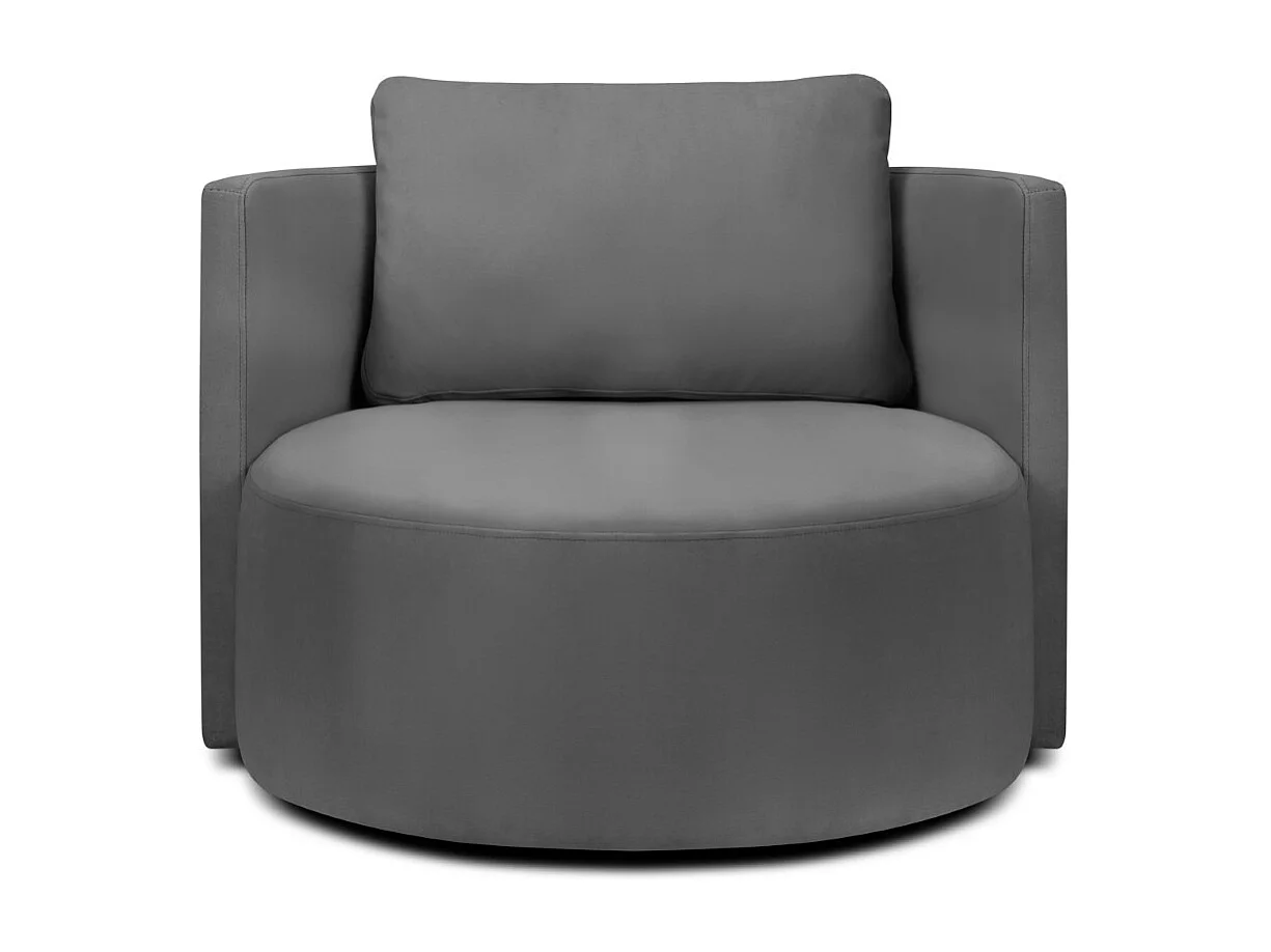 CXL by Christian Lacroix - Fauteuil pivotant "Adam" en velours gris foncé - 92x92x75cm