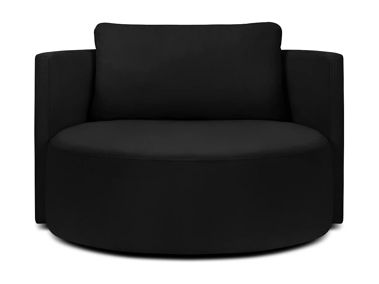 CXL by Christian Lacroix - Fauteuil xl pivotant "Adam" en velours noir - 112x112x63cm