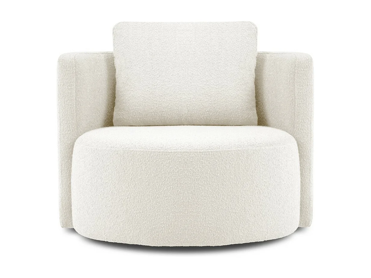 CXL by Christian Lacroix - Drehsessel "Adam" Sitzer aus Boucle weiß - 92x92x75cm