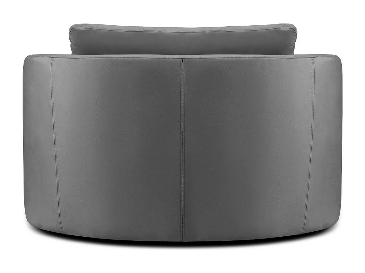 CXL by Christian Lacroix - Fauteuil xl pivotant "Adam" en velours gris foncé - 112x112x63cm