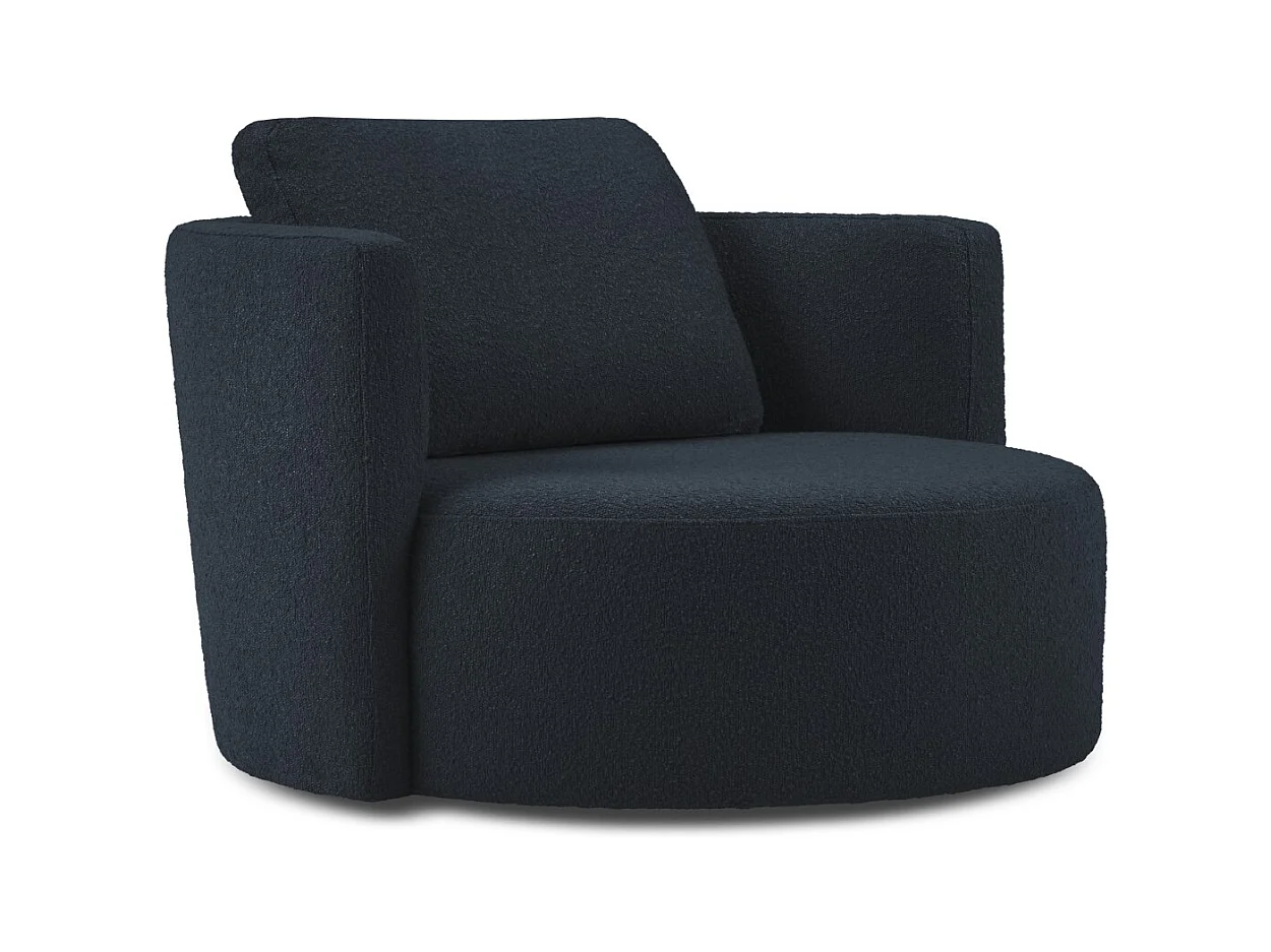 CXL by Christian Lacroix - Xl draaifauteuil "Adam" Boucle, Donkerblauw - 112x112x63cm