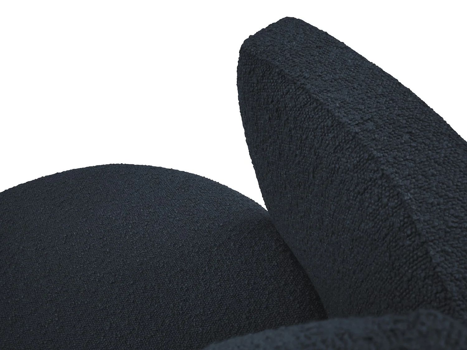 CXL by Christian Lacroix - Fauteuil xl pivotant "Adam" en bouclé bleu foncé - 112x112x63cm