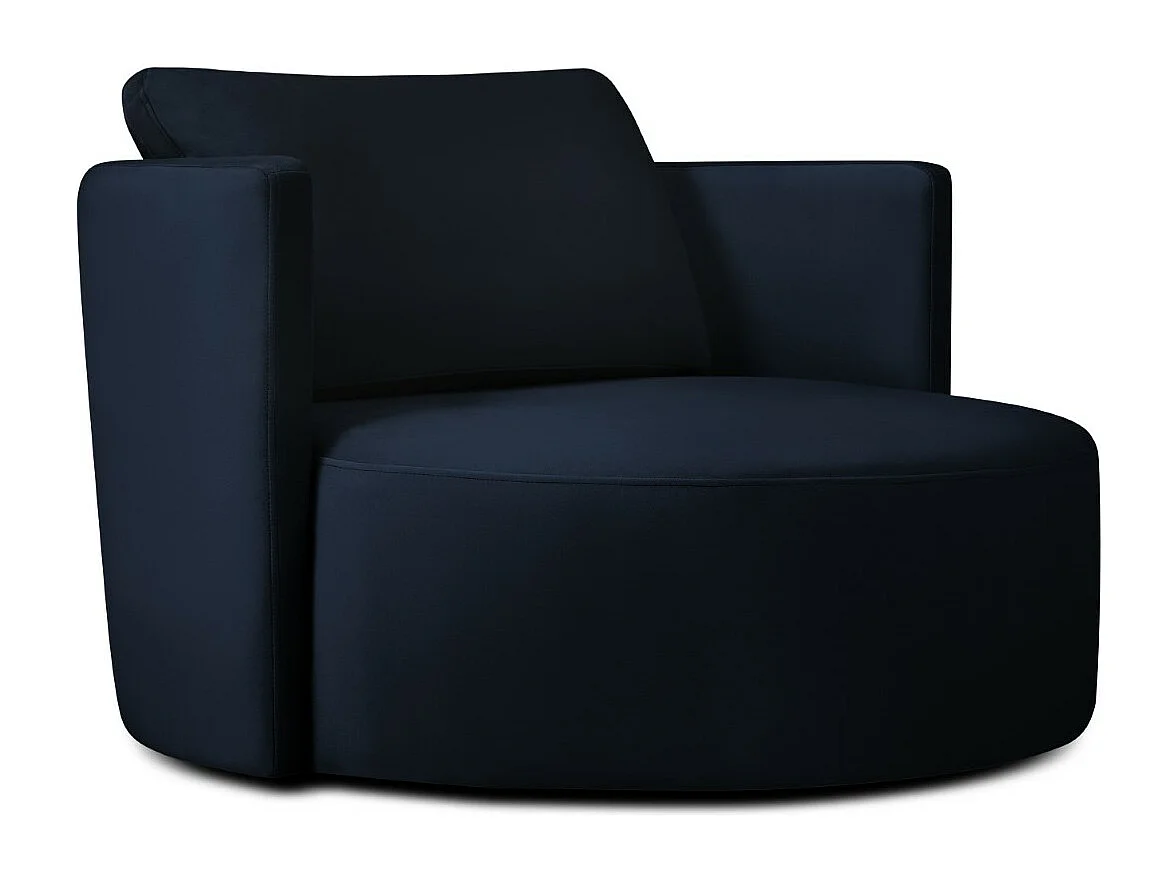 CXL by Christian Lacroix - Sillón xl giratorio "Adam" de terciopelo azul regio - 112x112x63cm