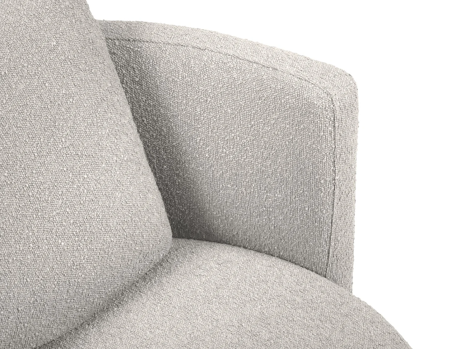 CXL by Christian Lacroix - Fauteuil xl pivotant "Adam" en bouclé gris clair - 112x112x63cm