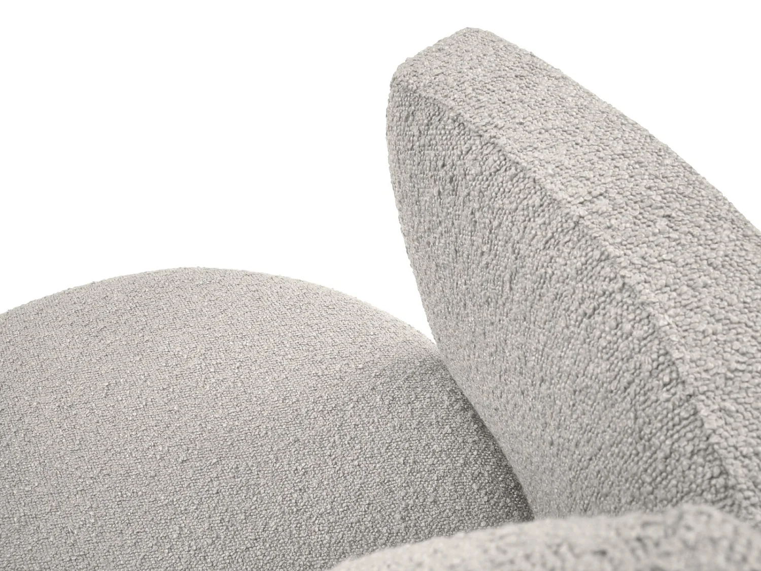 CXL by Christian Lacroix - Fauteuil xl pivotant "Adam" en bouclé gris clair - 112x112x63cm