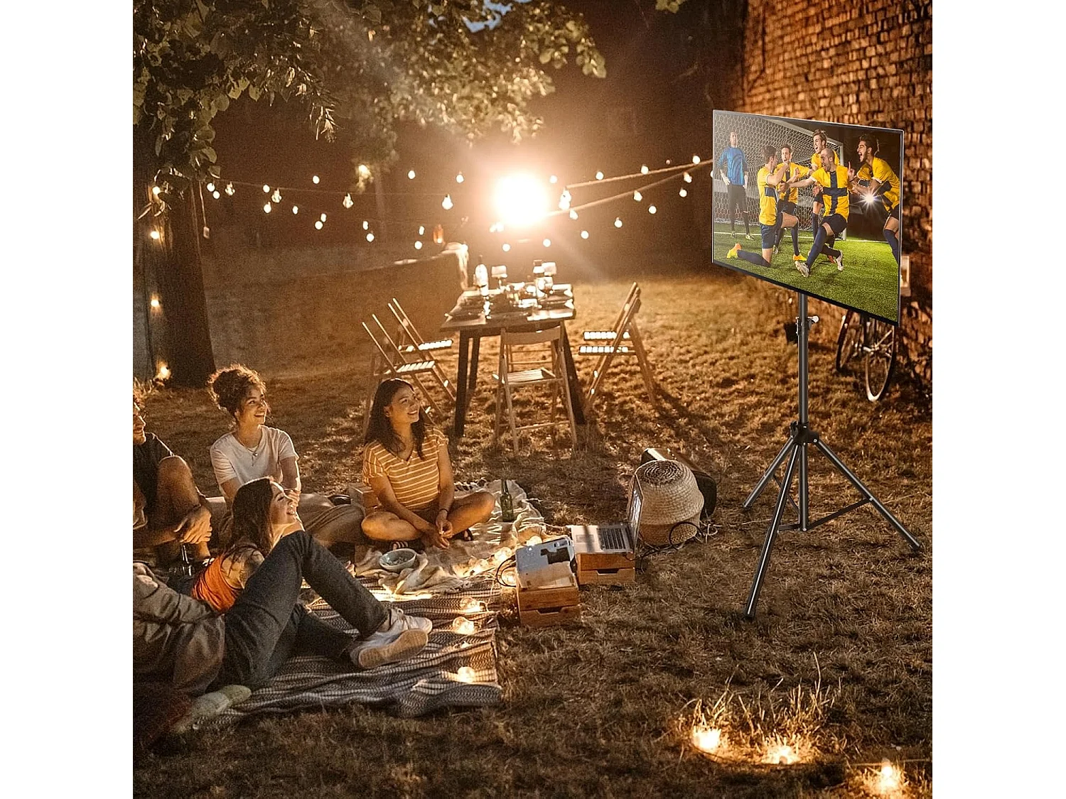 Support TV sur Pied Universel Pivotant pour TV 21’’ à 47’’ LCD LED Plasma, Hauteur Réglable, Trépied Pliable, Pied TV Antidérapant en Métal, Charge Max 35kg, pour Chambre, Salon, Bureau