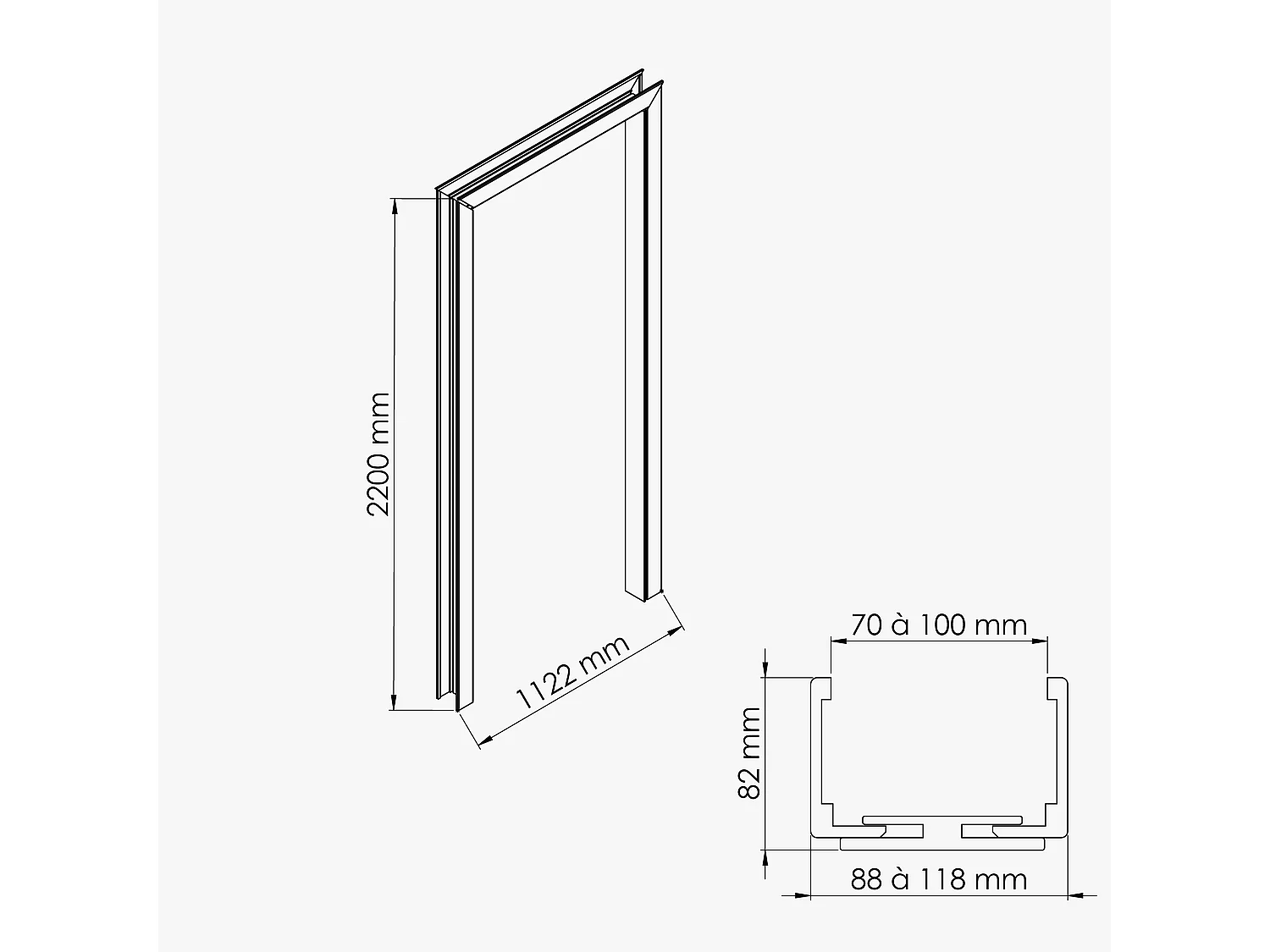 Habillage de Cloison 1 m - Noir