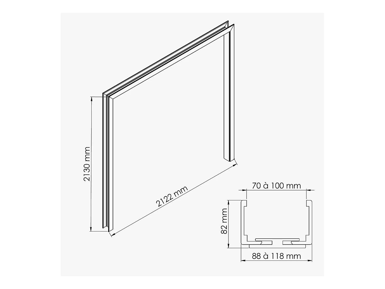Habillage de Cloison 2.20 m - Noir
