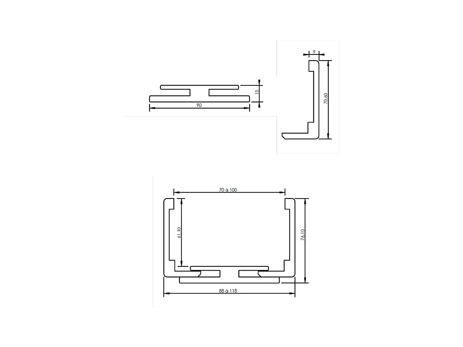 Habillage de Cloison 2.20 m - Noir