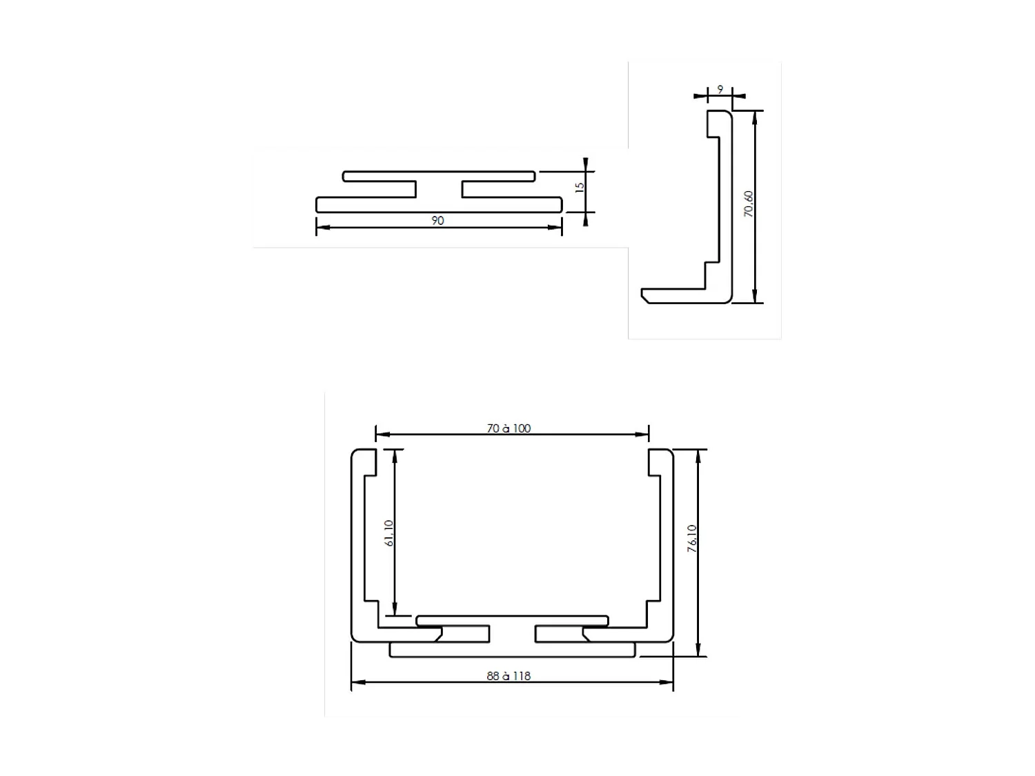 Habillage de Cloison 2.20 m - Noir
