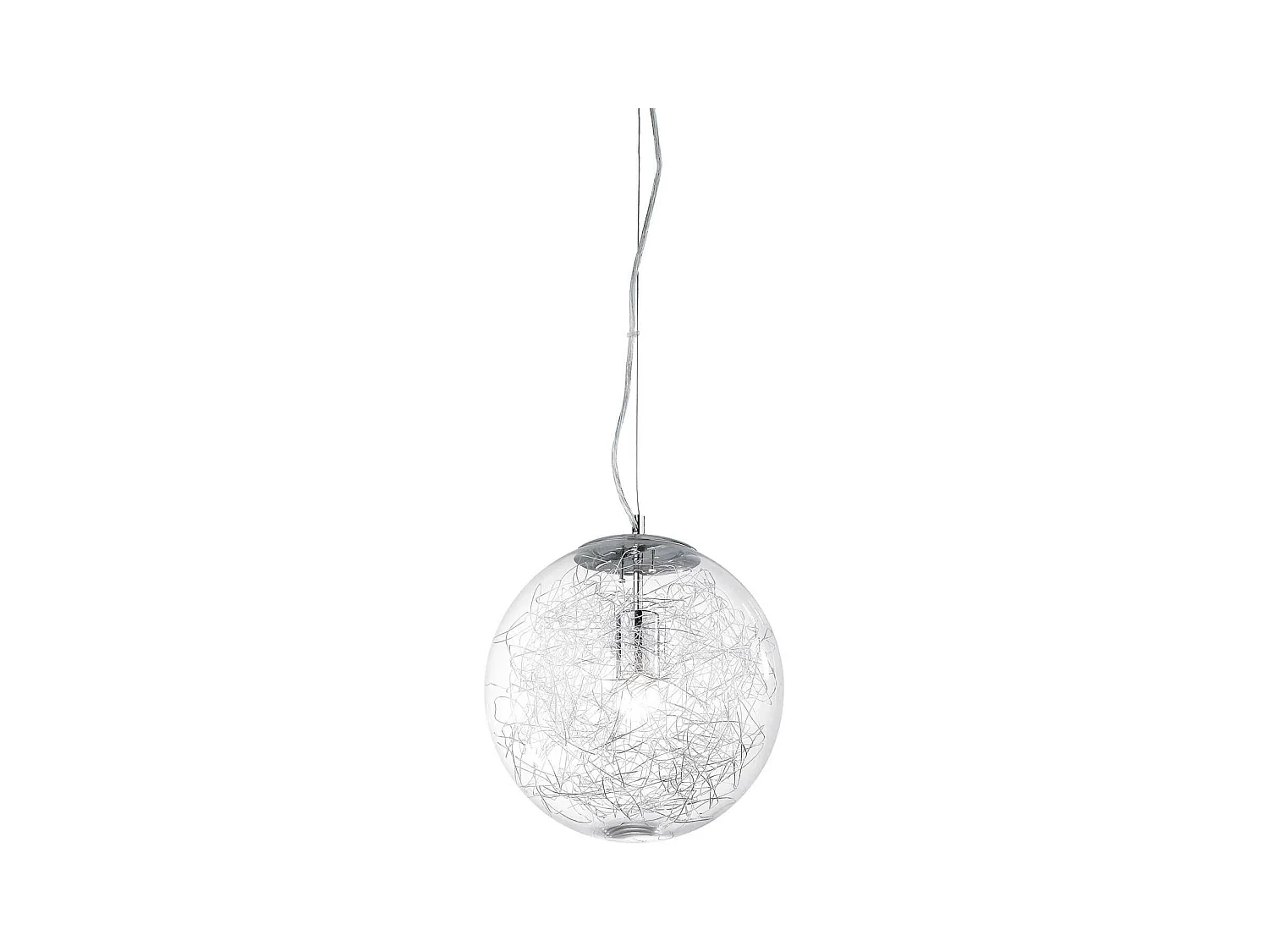 Ideal Lux Mapa Max Grand luminaire suspendu à 1 ampoule globe chromé, E27