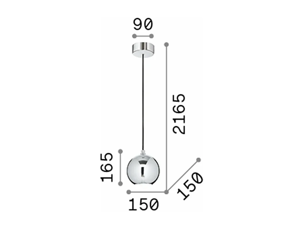 Ideal Lux MR Suspension d'intérieur Globe à 1 lumière, blanc, GU10